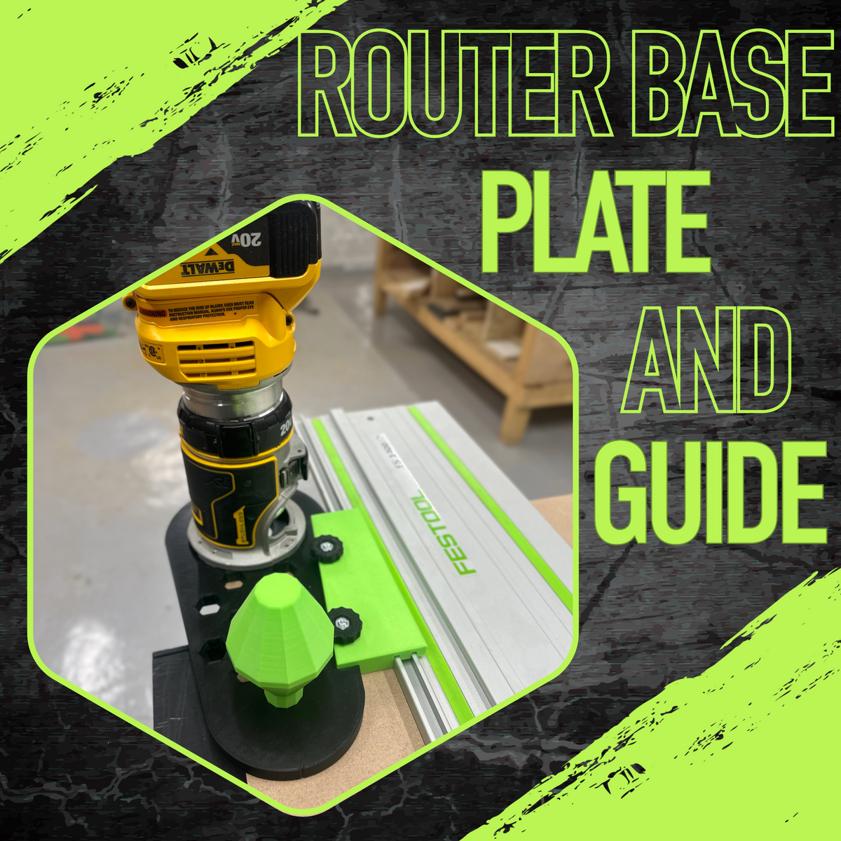 Router Base Plate and Guide – Dark Grain 3D Printing