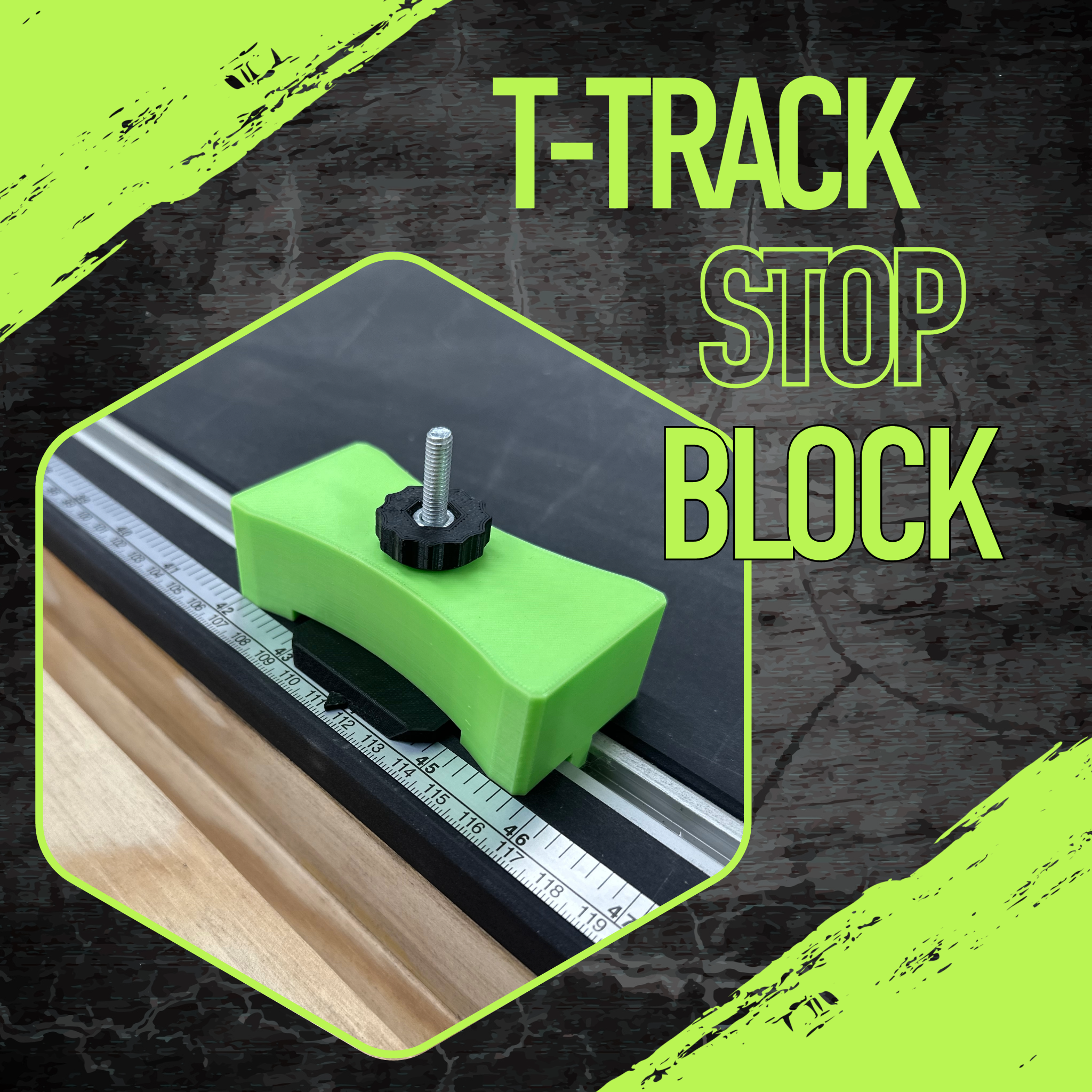 T-Track Stop Block – Dark Grain 3D Printing