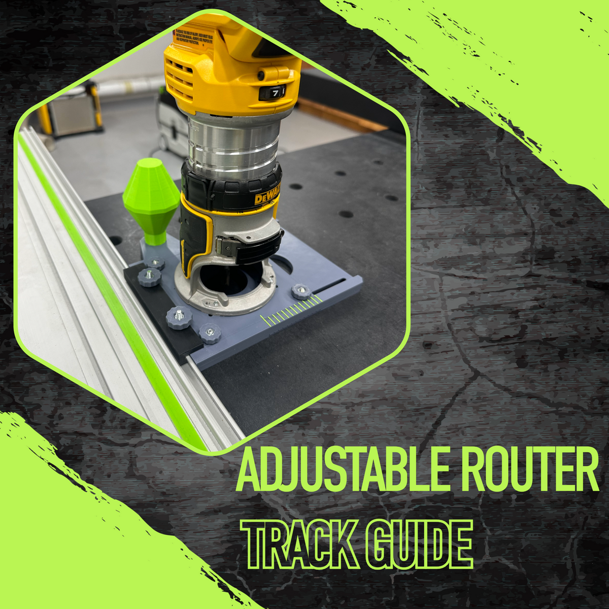 Adjustable Router Track Guide – Dark Grain 3D Printing